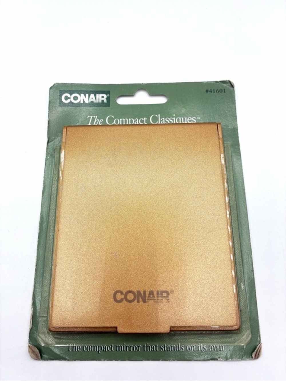 Vintage Conair Compact Classics Gold Folding Travel Makeup Mirror NOS Korea